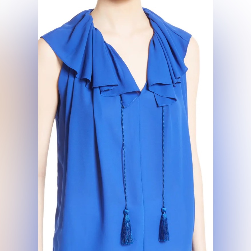 Nwt Kate Spade Tie Neck Ruffle Top Large